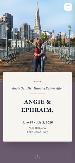 Guest wedding site on a phone